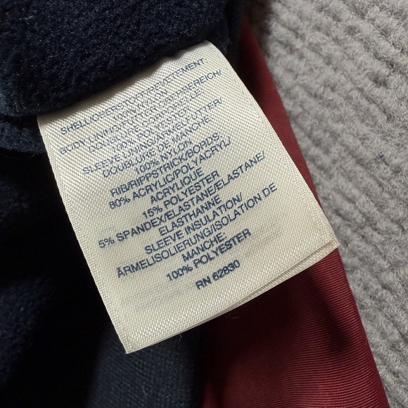 Lands‎ End Mens Nylon Fleece Jacket Size XL Burgundy Outdoors - Picture 5 of 9